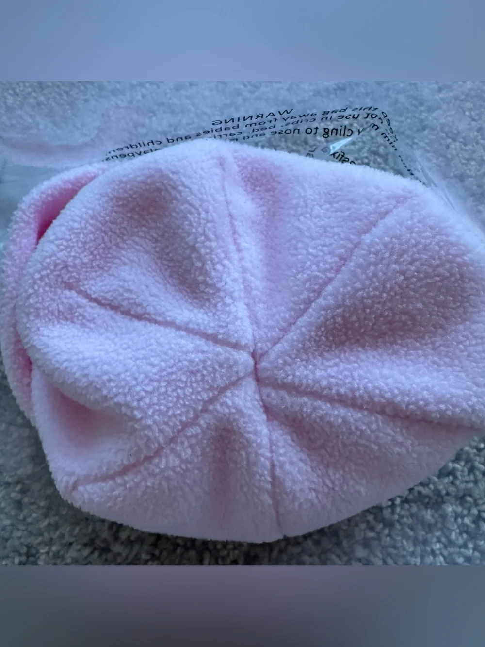 Nike Infant Pink Fleece Trapper Hat & Mittens Set Ear Flap Logo Solid 533